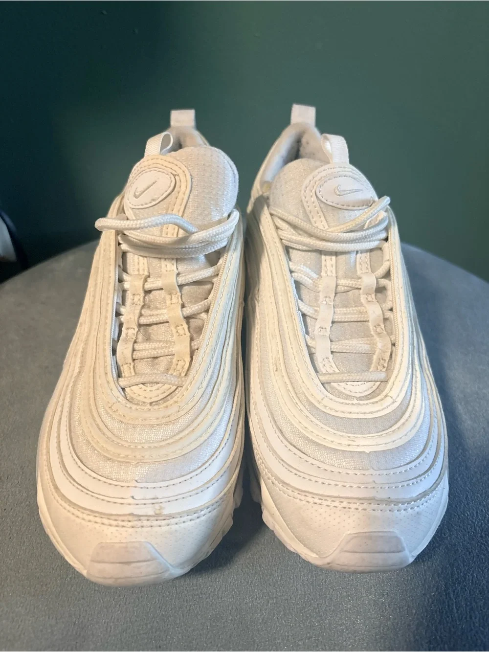 Kids 5.5Y Air Max 97 Triple White Sneakers